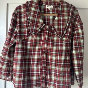 Woman’s Plaid Shirt - Red, White, yellow and light blue
